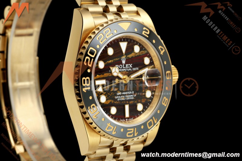 Rolex - GMT II 126718GRNR 40mm 904L Jub YG/YG Tiger Iron Dial QF VR3285 Free Sprung