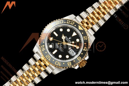 Rolex - GMT II 126713GRNR Jub 40mm 904L SS/YG Black Dial QF JH3285 Free Sprung | QF Factory ロレックス GMTマスターII 126713GRNR 40mm 904Lステンレス/イエローゴールド（コンビ） ブラックダイアル ジュビリーブレス JH3285搭載 フリースプラング
