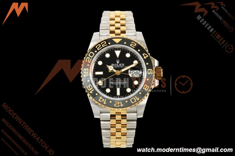 Rolex - GMT II 126713GRNR 40mm 904L Jub SS/YG Black Dial QF JH3285 Free Sprung