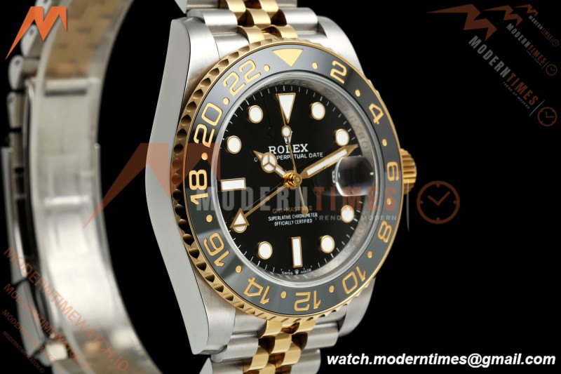 Rolex - GMT II 126713GRNR 40mm 904L Jub SS/YG Black Dial QF JH3285 Free Sprung