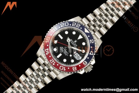 Rolex - GMT II 126710BLRO Pepsi 40mm 904L Jub SS/SS Black Dial QF JH3285 Free Sprung | QF Factory ロレックス GMTマスターII 126710BLRO「ペプシ」 40mm 904Lステンレススチール ブラックダイアル ジュビリーブレス JH3285搭載 フリースプラング