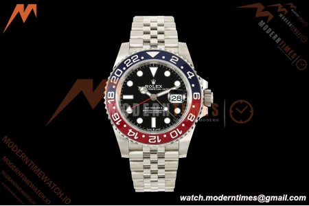 Rolex - GMT II 126710BLRO Pepsi 40mm 904L Jub SS/SS Black Dial QF JH3285 Free Sprung
