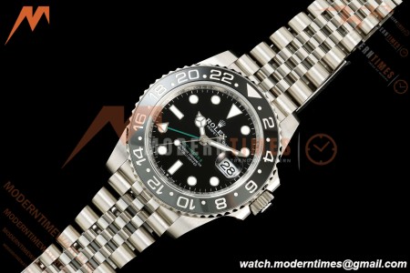 Rolex - GMT II 126710GRNR Bruce Wayne 40mm 904L Jub SS/SS Black Dial QF JH3285 Free Sprung | QF Factory ロレックス GMTマスターII 126710GRNR「ブルース・ウェイン」 40mm 904Lステンレススチール ブラックダイアル ジュビリーブレス JH3285搭載 フリースプラング
