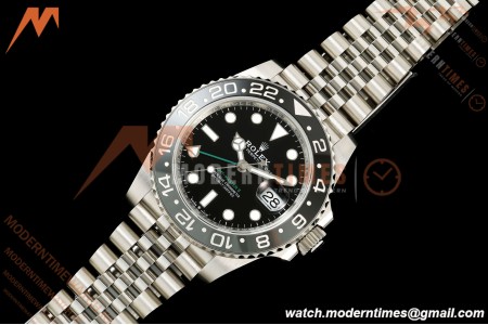 Rolex - GMT II 126710GRNR Bruce Wayne 40mm 904L Jub SS/SS Black Dial QF JH3285 Free Sprung | QF Factory ロレックス GMTマスターII 126710GRNR「ブルース・ウェイン」 40mm 904Lステンレススチール ブラックダイアル ジュビリーブレス JH3285搭載 フリースプラング