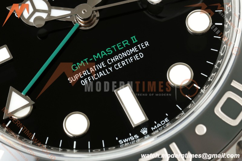 Rolex - GMT II 126710GRNR Bruce Wayne 40mm 904L Jub SS/SS Black Dial QF JH3285 Free Sprung