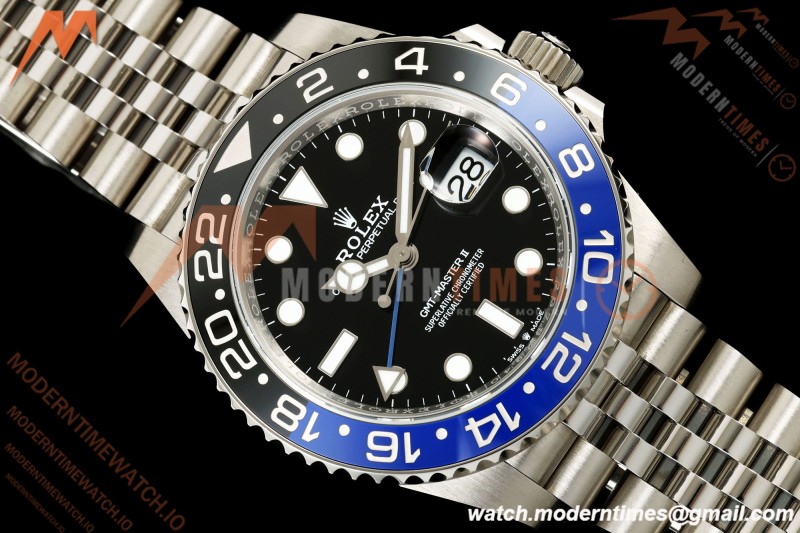 Rolex - GMT II 126710BLNR Batgirl 40mm 904L Jub SS/SS Black Dial QF JH3285 Free Sprung | QF Factory ロレックス GMTマスターII 126710BLNR「バットガール」 40mm 904Lステンレススチール ブラックダイアル ジュビリーブレス JH3285搭載 フリースプラング