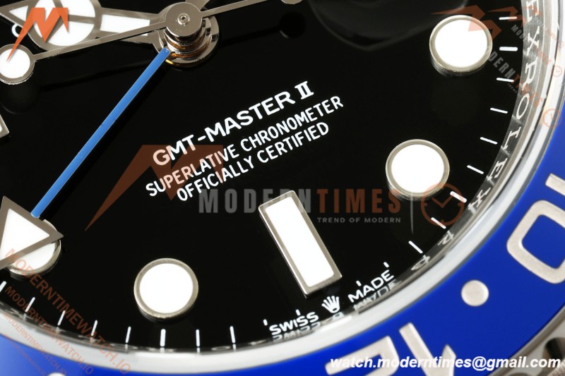 Rolex - GMT II 126710BLNR Batgirl 40mm 904L Jub SS/SS Black Dial QF JH3285 Free Sprung | QF Factory ロレックス GMTマスターII 126710BLNR「バットガール」 40mm 904Lステンレススチール ブラックダイアル ジュビリーブレス JH3285搭載 フリースプラング