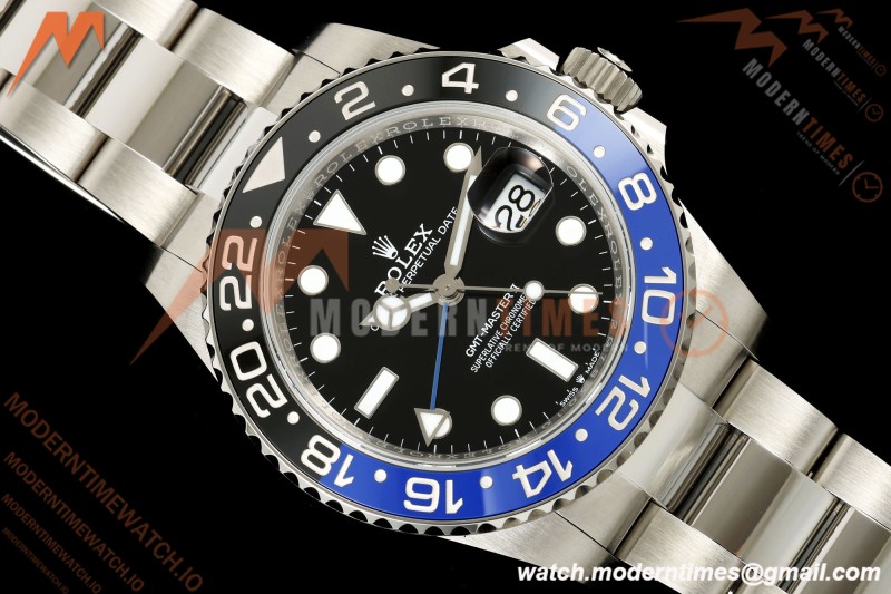 Rolex - GMT II 126710BLNR Batman 40mm 904L Oys SS/SS Black Dial QF JH3285 Free Sprung