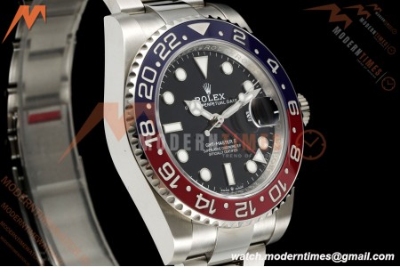 Rolex - GMT II 126710BLRO Pepsi 40mm 904L Oys SS/SS Black Dial RF JH3285 Free Sprung