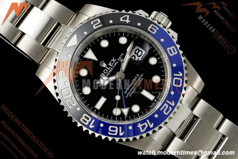 Rolex - GMT II 126710BLNR Batman 40mm 904L Oys SS/SS Black Dial RF JH3285 Free Sprung