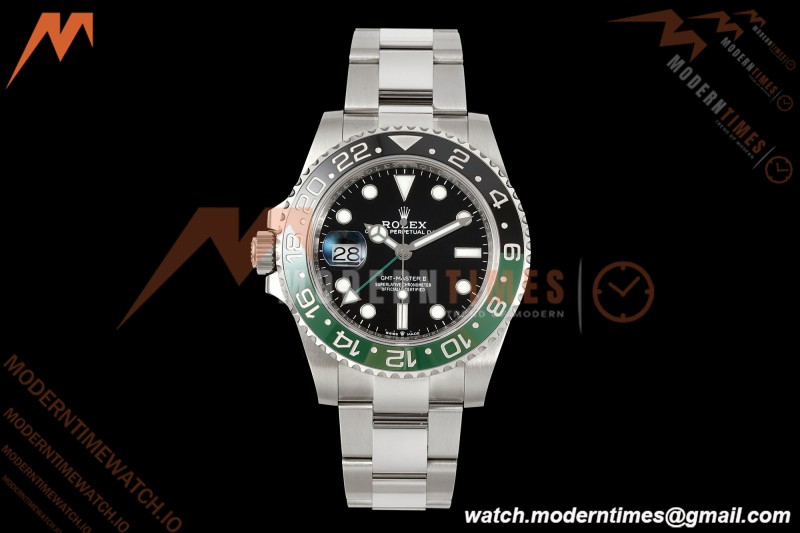 Rolex - GMT II 126720VTNR LHD 40mm 904L Oys SS/SS Black Dial RF JH3285 Free Sprung