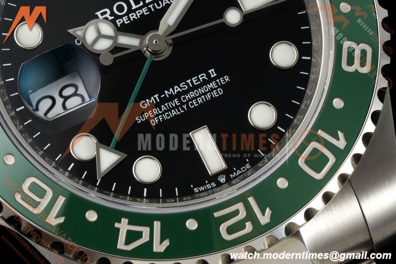 Rolex - GMT II 126720VTNR LHD 40mm 904L Oys SS/SS Black Dial RF JH3285 Free Sprung