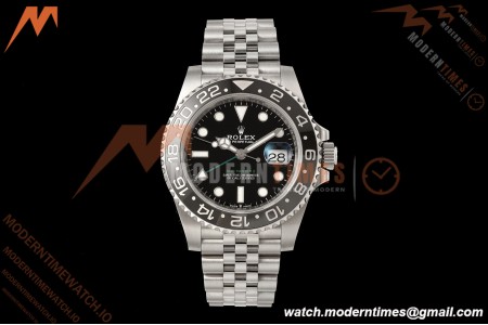 Rolex - GMT II 126710GRNR Bruce Wayne 40mm 904L Jub SS/SS Black Dial RF JH3285 Free Sprung