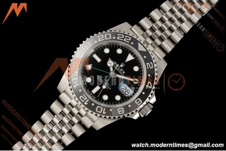 Rolex - GMT II 126710GRNR Bruce Wayne 40mm 904L Jub SS/SS Black Dial RF JH3285 Free Sprung