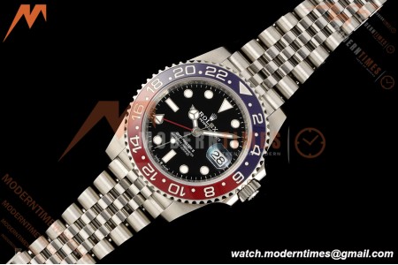 Rolex - GMT II 126710BLRO Pepsi 40mm 904L Jub SS/SS Black Dial RF JH3285 Free Sprung