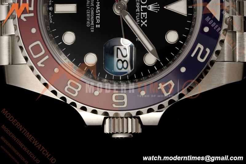 Rolex - GMT II 126710BLRO Pepsi 40mm 904L Jub SS/SS Black Dial RF JH3285 Free Sprung
