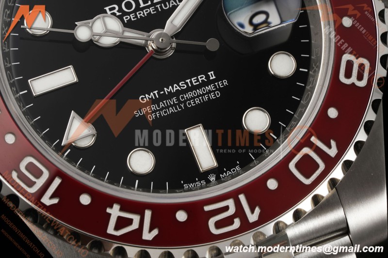 Rolex - GMT II 126710BLRO Pepsi 40mm 904L Jub SS/SS Black Dial RF JH3285 Free Sprung
