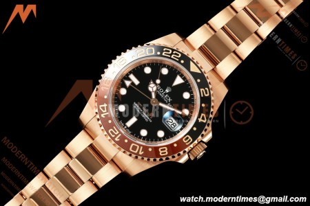 Rolex - GMT II 126715CHNR Rootbeer 40mm Gain Weight 904L Oys RG/RG Black WF JH3285 CHS