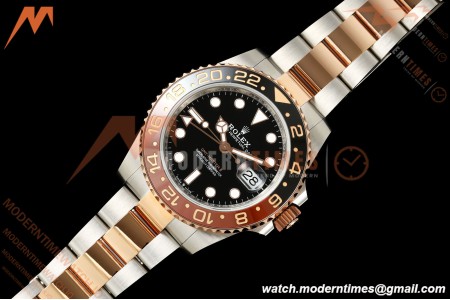 Rolex - GMT II 126711CHNR Rootbeer 40mm Oys 904L RG/SS Black QF JH3285 Free Sprung