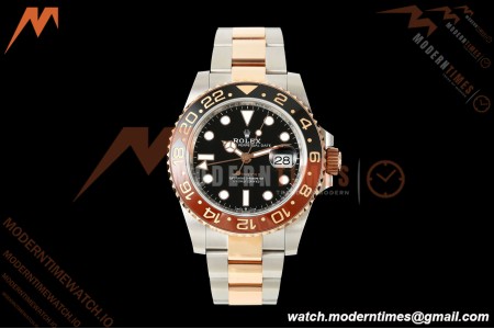 Rolex - GMT II 126711CHNR Rootbeer 40mm Oys 904L RG/SS Black QF JH3285 Free Sprung