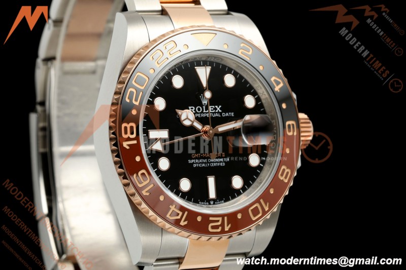Rolex - GMT II 126711CHNR Rootbeer 40mm Oys 904L RG/SS Black QF JH3285 Free Sprung