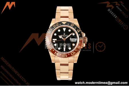Rolex - GMT II 126715CHNR Rootbeer 40mm 904L Oys RG/RG Black QF JH3285 Free Sprung