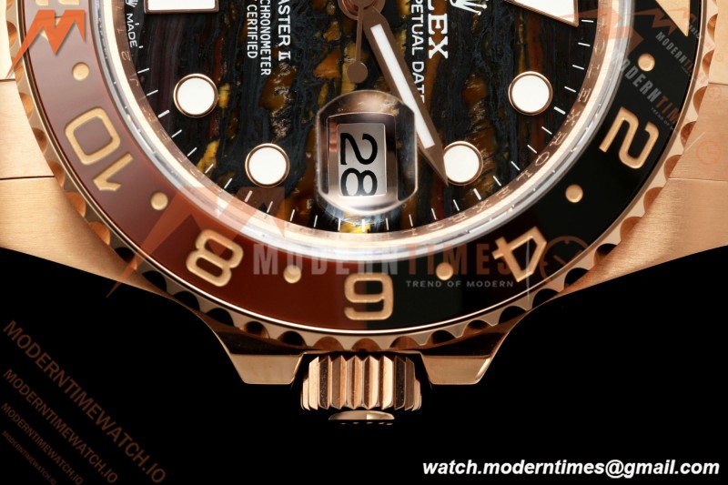 Rolex - GMT II 126715CHNR 40mm 904L Oys RG/RG Tiger Iron QF JH3285 Free Sprung