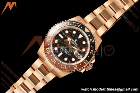 Rolex - GMT II 126715CHNR 40mm 904L Oys RG/RG Tiger Iron QF JH3285 Free Sprung