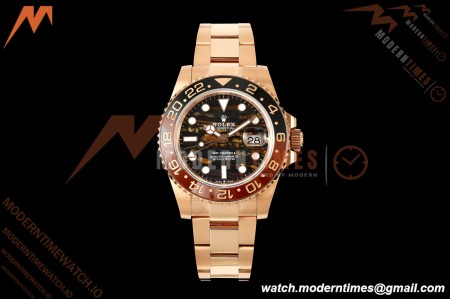 Rolex - GMT II 126715CHNR 40mm 904L Oys RG/RG Tiger Iron QF JH3285 Free Sprung