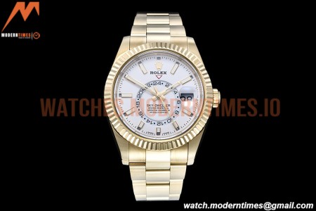 Rolex - Skydweller 326938 YG/YG White Noob Asian 23J