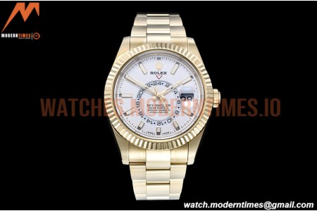 Rolex - Skydweller 326938 YG/YG White Noob Asian 23J