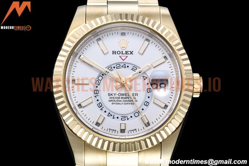 Rolex - Skydweller 326938 YG/YG White Noob Asian 23J