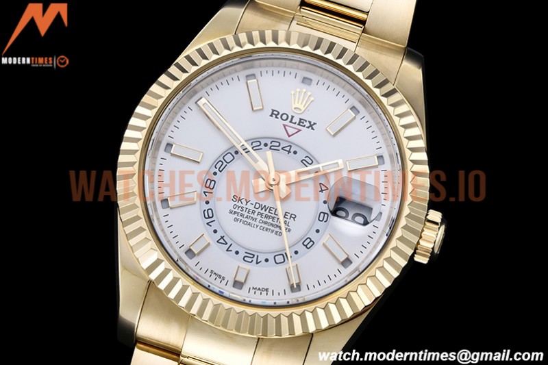 Rolex - Skydweller 326938 YG/YG White Noob Asian 23J