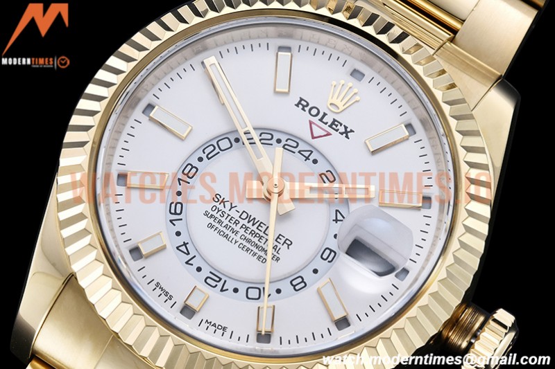 Rolex - Skydweller 326938 YG/YG White Noob Asian 23J