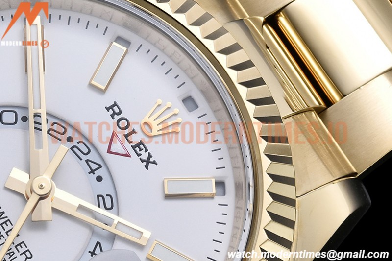 Rolex - Skydweller 326938 YG/YG White Noob Asian 23J