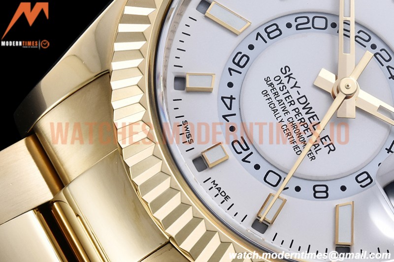 Rolex - Skydweller 326938 YG/YG White Noob Asian 23J