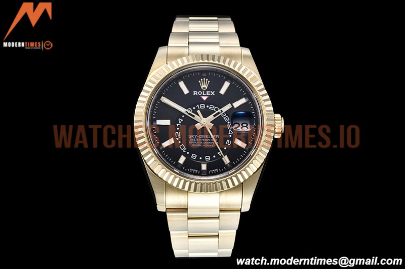 Rolex - Skydweller 326938 YG/YG Black Noob Asian 23J