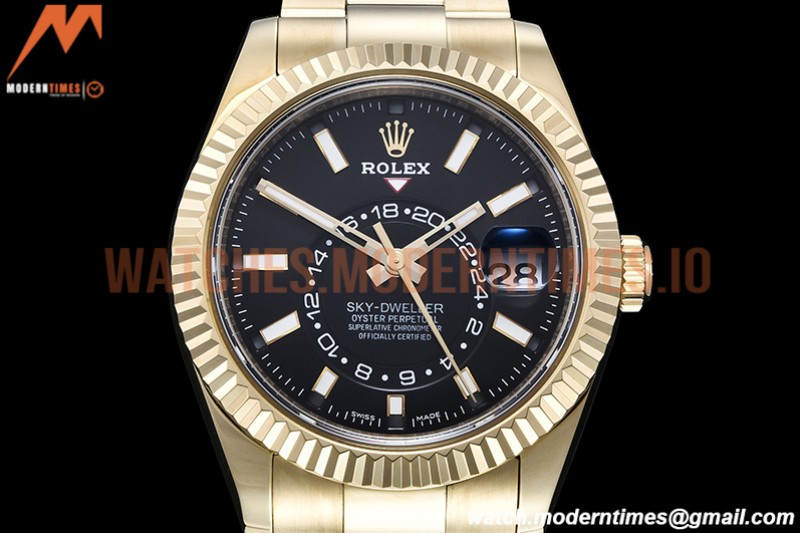 Rolex - Skydweller 326938 YG/YG Black Noob Asian 23J