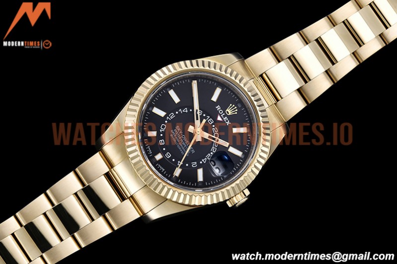Rolex - Skydweller 326938 YG/YG Black Noob Asian 23J