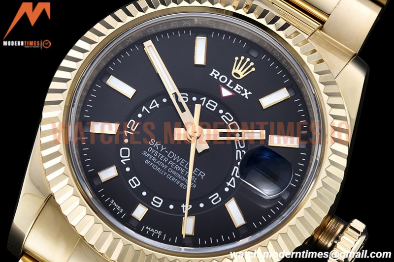 Rolex - Skydweller 326938 YG/YG Black Noob Asian 23J