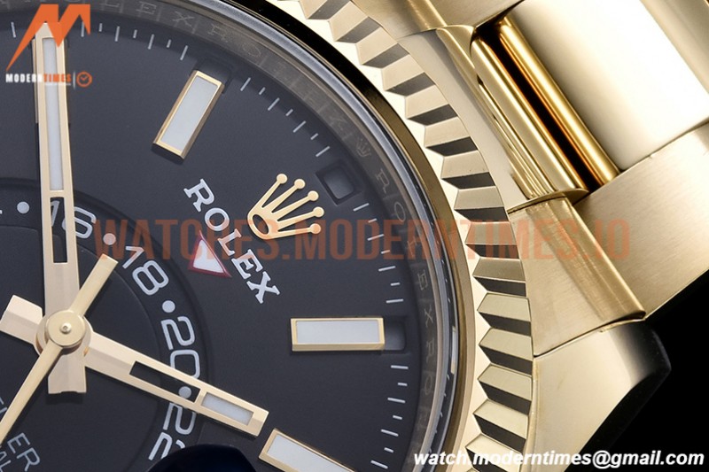 Rolex - Skydweller 326938 YG/YG Black Noob Asian 23J