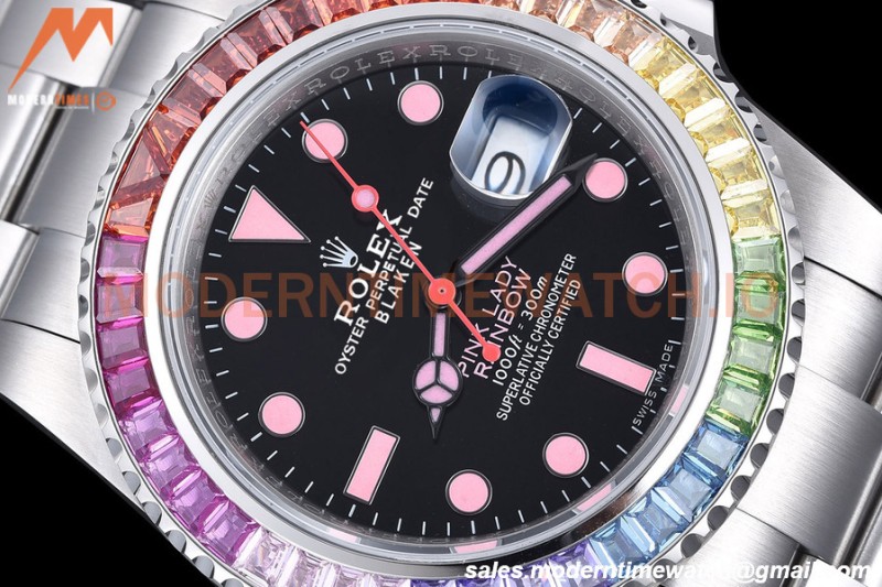 Rolex - Submariner 40mm Blaken Pink Lady SS/SS Diamond Black RAF VR3135
