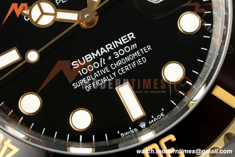 Rolex - Submariner 41mm 126613LN 904L YG/SS Black QF JH3235 Free Sprung