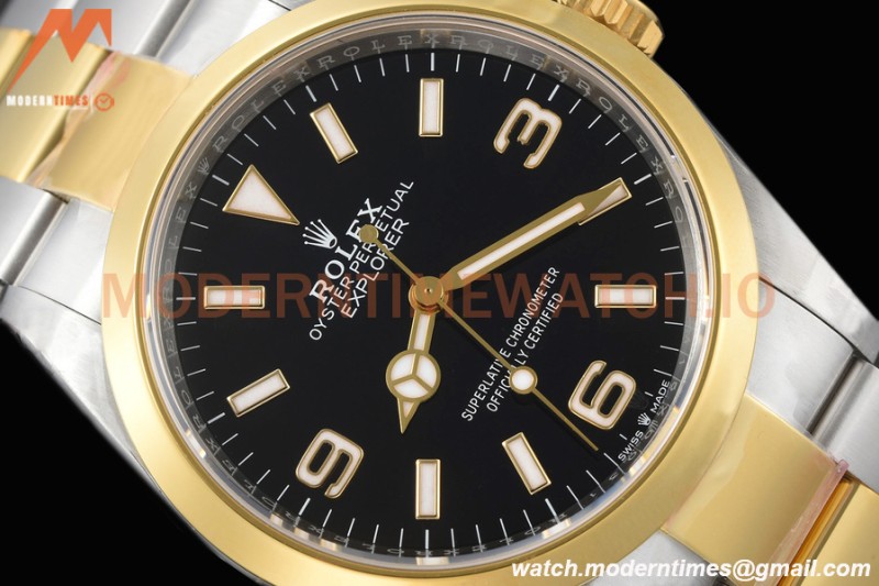 Rolex - Explorer 1 124273 36mm 904L YG/SS Black SBF VS3230