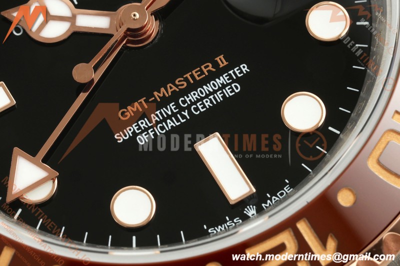 Rolex - GMT II 126711CHNR Rootbeer Oys 40mm 904L RG/SS Black QF VR3285 CHS | 롤렉스 - GMT II 126711CHNR 루트비어 오이즈 40mm 904L RG/SS 블랙 QF VR3285 CHS