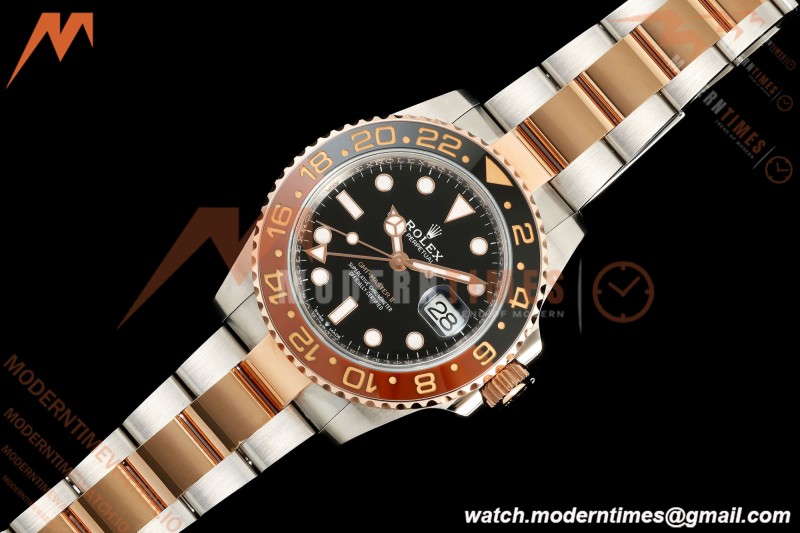 Rolex - GMT II 126711CHNR Rootbeer Oys 40mm Gain Weight 904L RG/SS Black ARF V3 VR3285 CHS