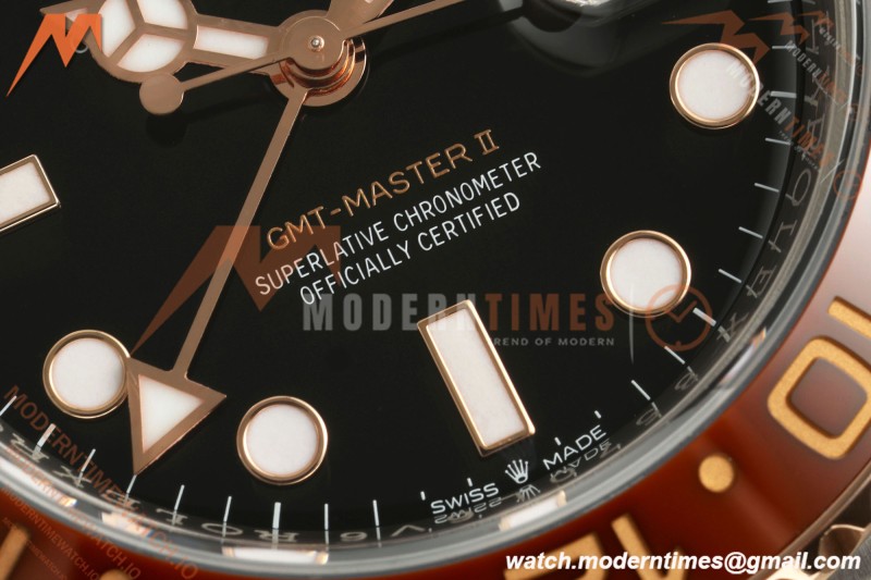 Rolex - GMT II 126711CHNR Rootbeer Oys 40mm Gain Weight 904L RG/SS Black ARF V3 VR3285 CHS