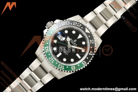 Rolex - GMT II 126720VTNR 40mm 904L Oys SS/SS LHD Black Dial SCF SH3285 CHS | SCF 팩토리 롤렉스 GMT-마스터 II 126720VTNR "스프라이트" 오이스터 브레이슬릿 SH3285 왼손잡이용 올바른 핸드 스택!