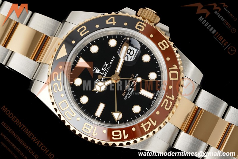 Rolex - GMT II 126711CHNR Rootbeer Gain Weight Oys 40mm 904L RG/SS Black VSF DD3285 CHS | 롤렉스 - GMT II 126711CHNR 루트비어 무게 조정 오이스터 40mm 904L 로즈골드/스테인리스 블랙 다이얼 VSF DD3285 CHS