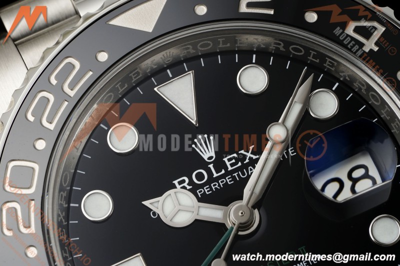 Rolex - GMT II 126710GRNR Bruce Wayne 40mm 904L Jub SS/SS Black Dial RWF JH3285 Free Sprung